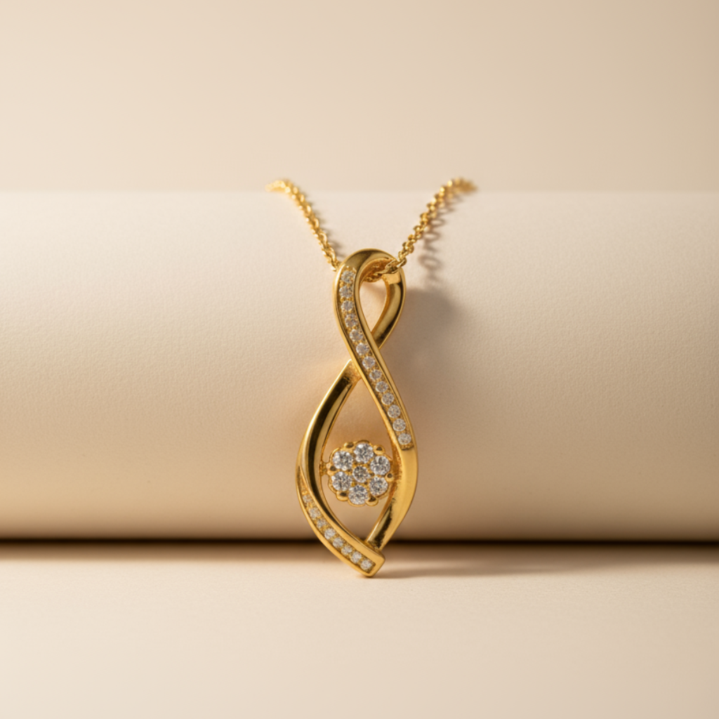 Infinity with Cluster Pendant Necklace