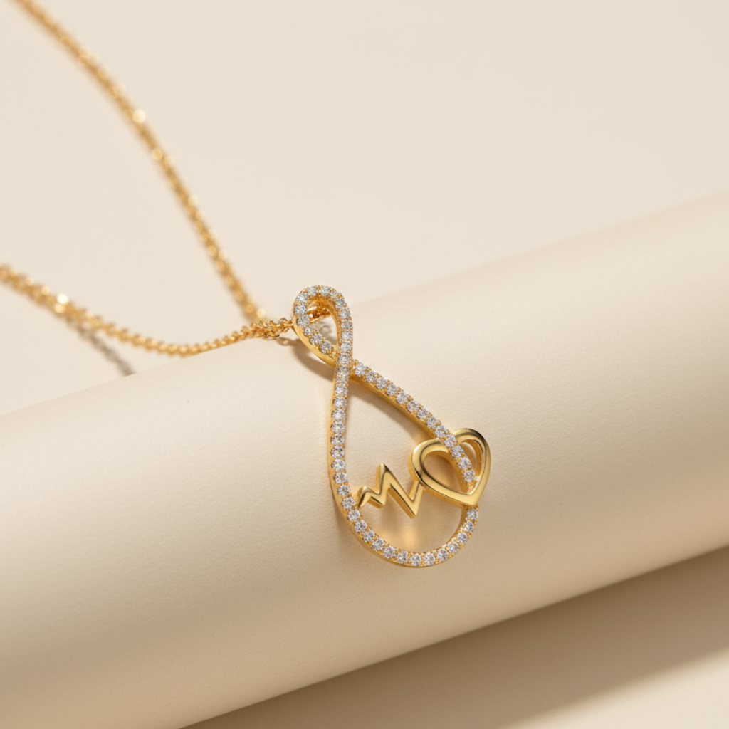 Heartbeat Infinity Pendant Necklace