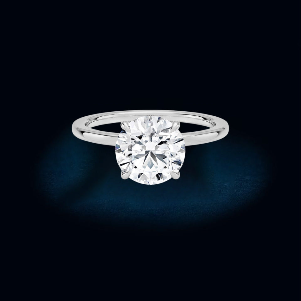 Secret Halo Round Cut Moissanite Ring