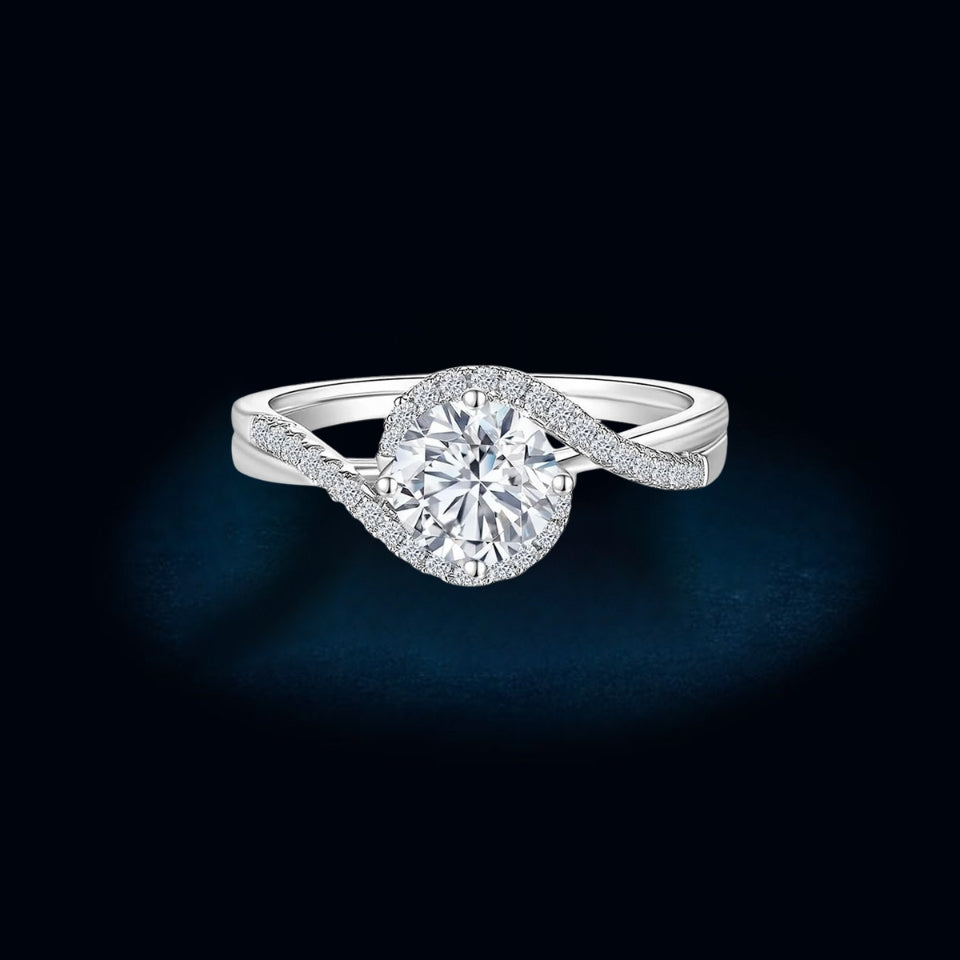 Twisted Moissanite Engagement Ring
