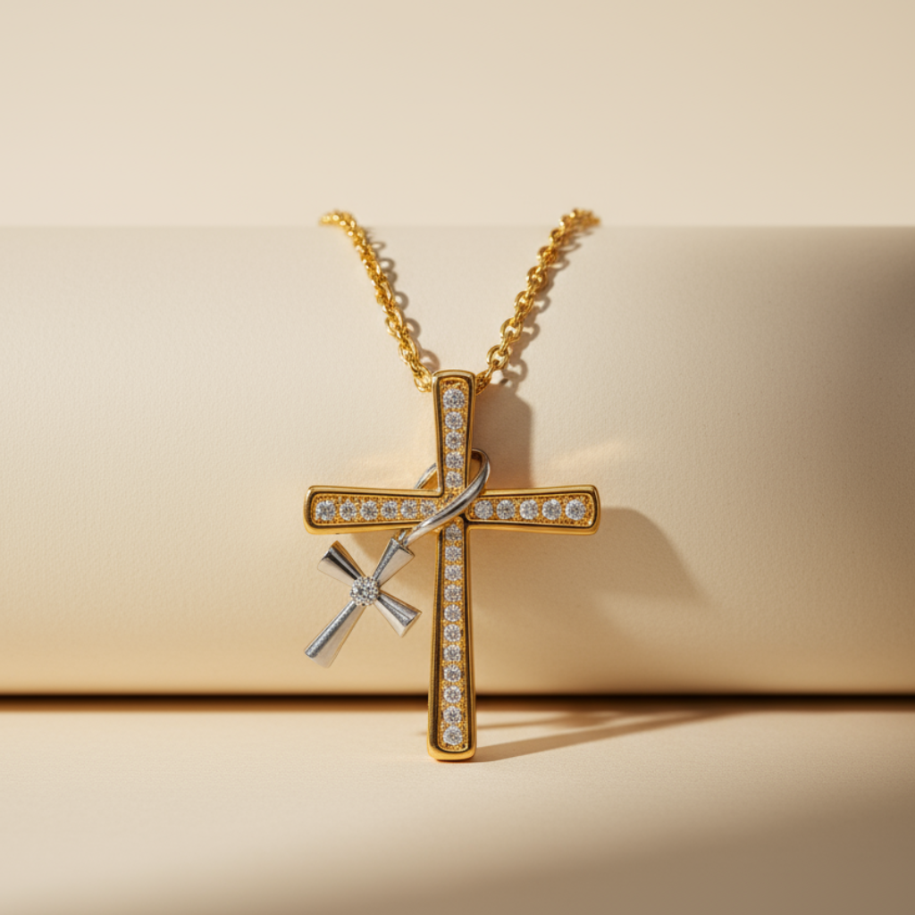 Dangling Cross Pendant Necklace