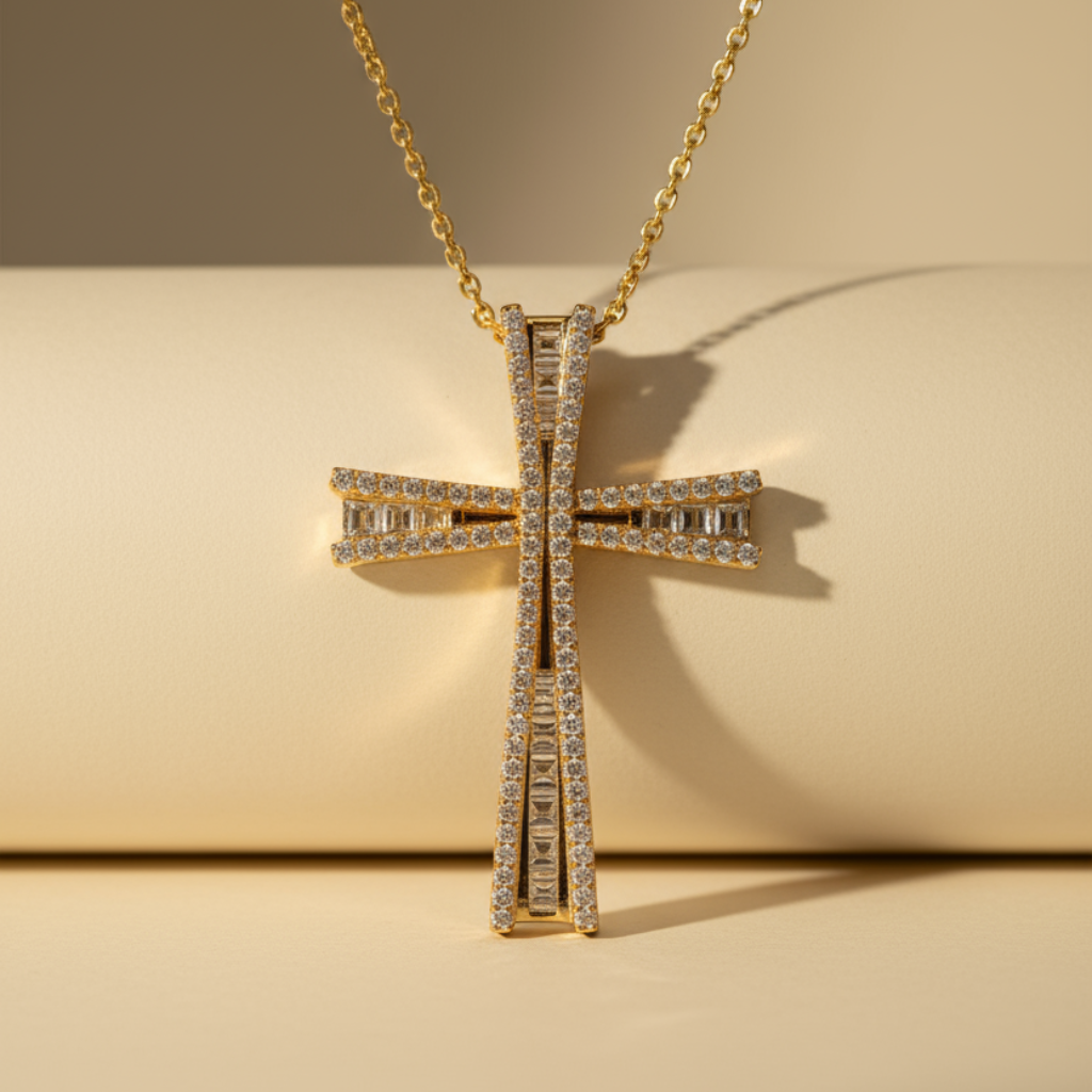 Flared Cross Pendant Necklace