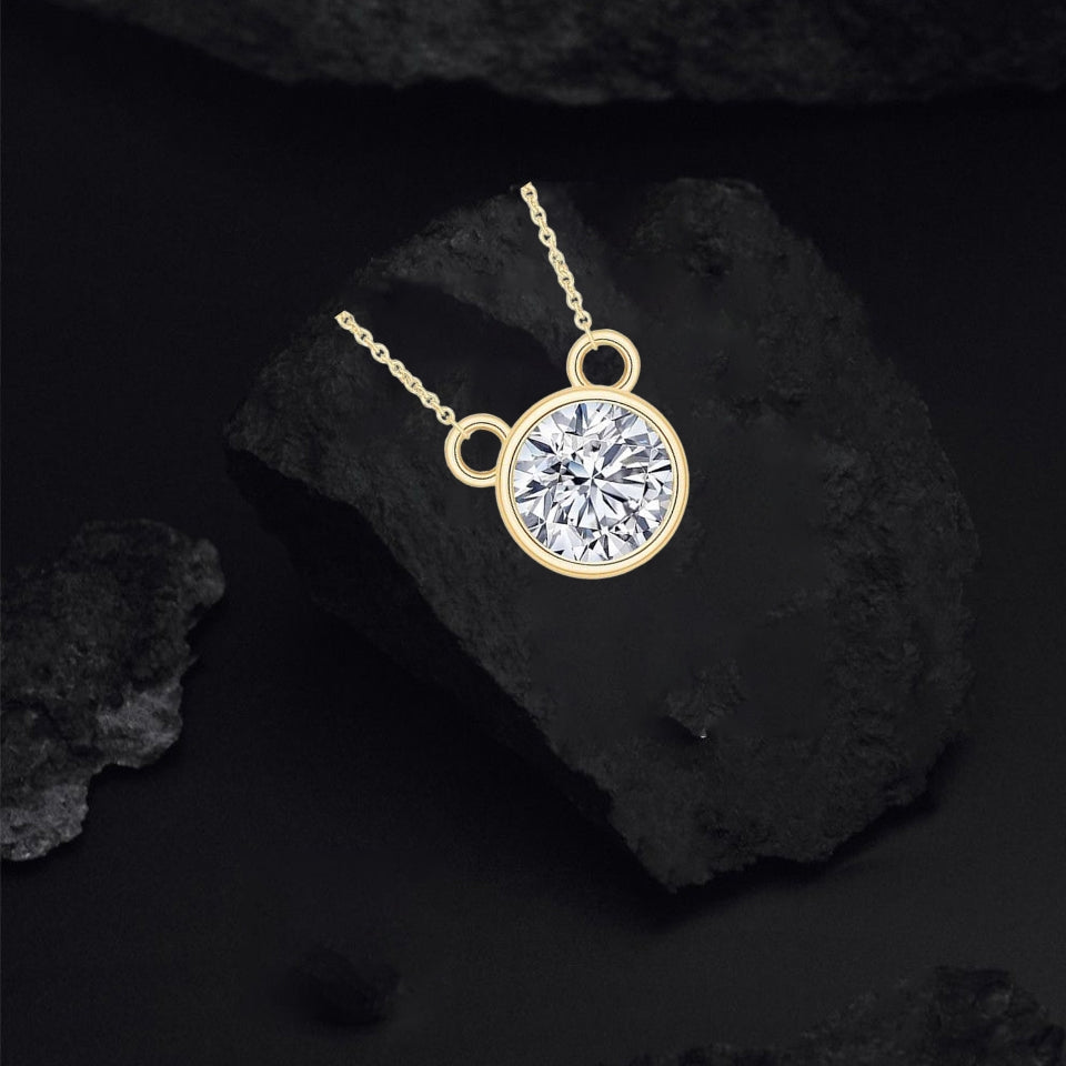 Round Bezel Pendant Necklace