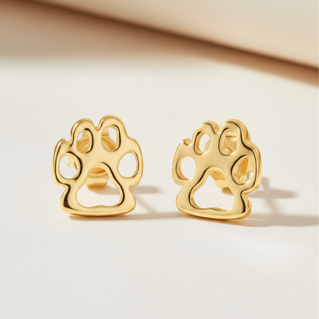 Paw Print Firction Back Stud
