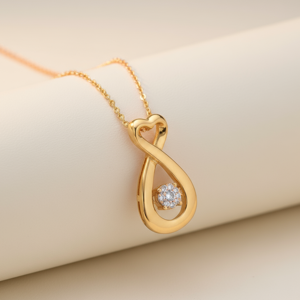Accent Heart Infinity Pendant Necklace
