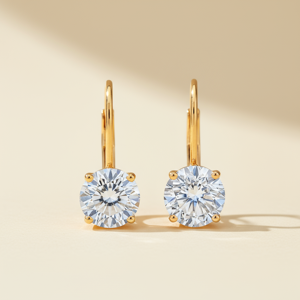 Moissanite Diamond Dangle Hoop Earrings