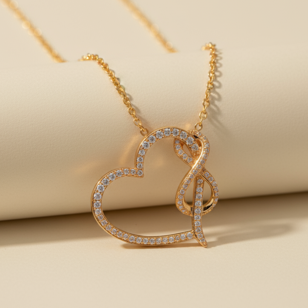 Love Heart Infinity Pendant Necklace