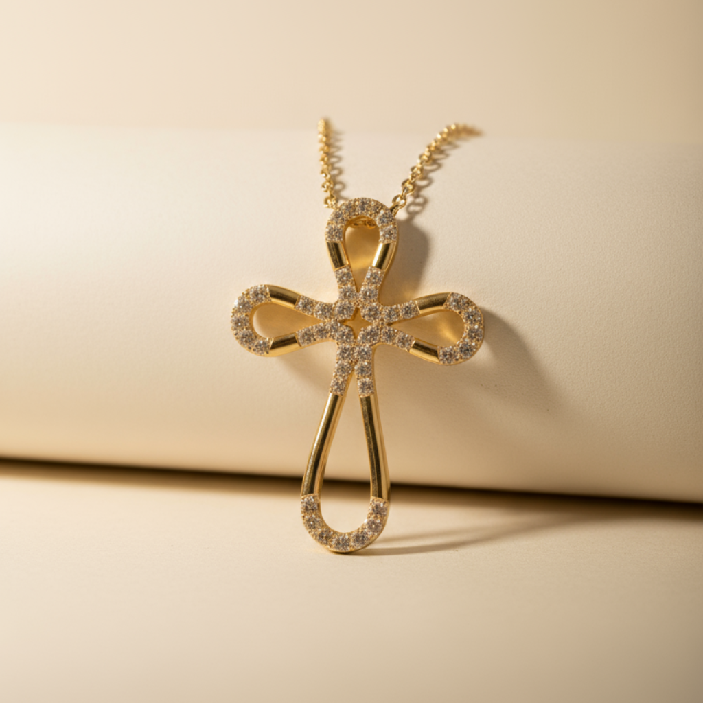Religious Loop Cross Pendant Necklace