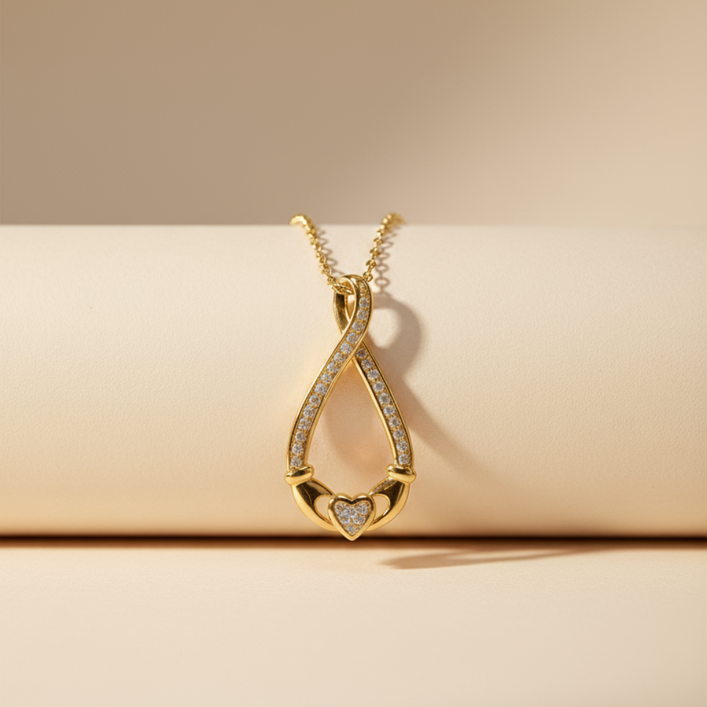Claddagh Infinity Pendant Necklace
