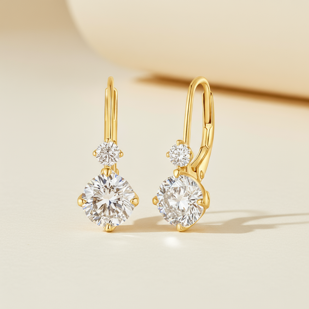 Hypoallergenic Moissanite Diamond Hoop Earrings