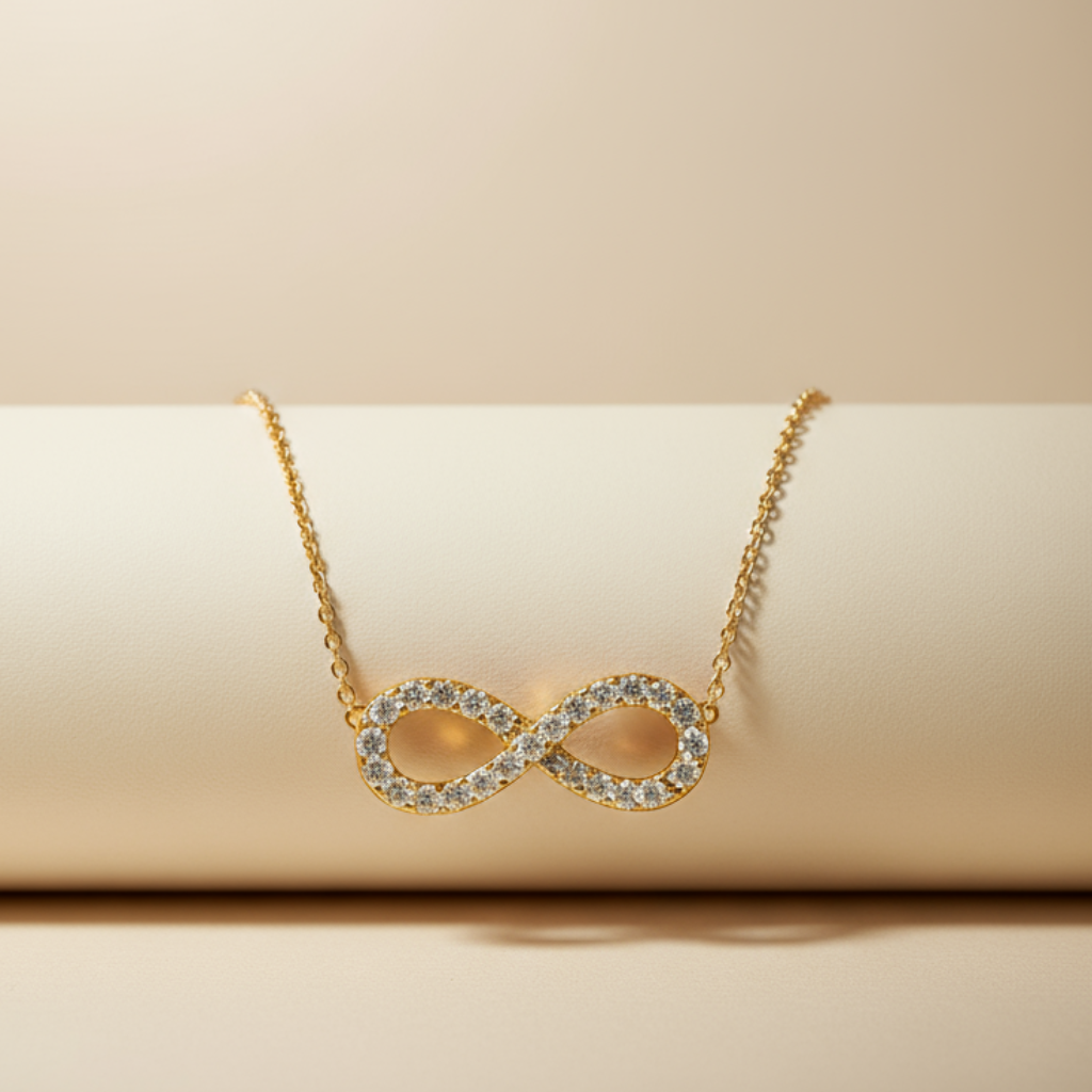 Sideways Infinity Pendant Necklace
