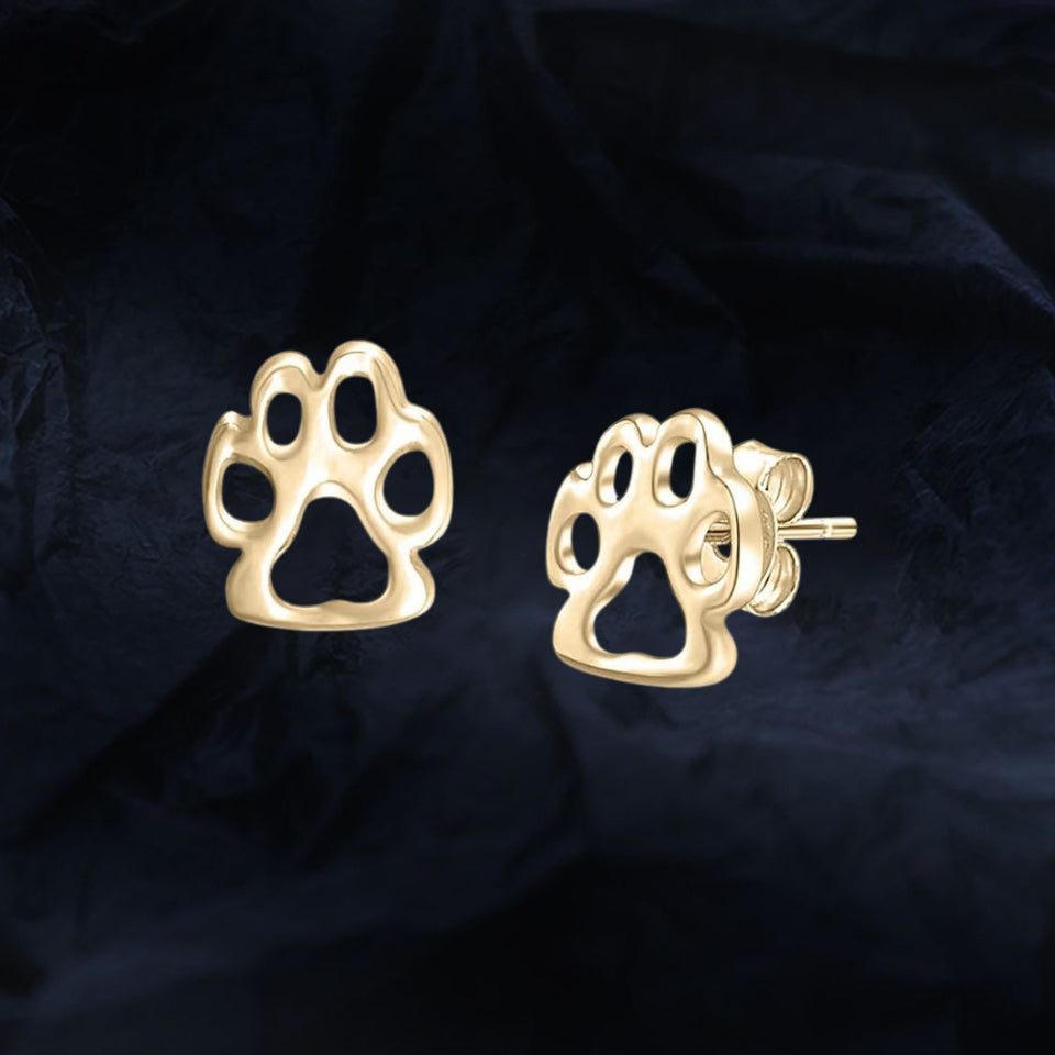Paw Print Firction Back Stud