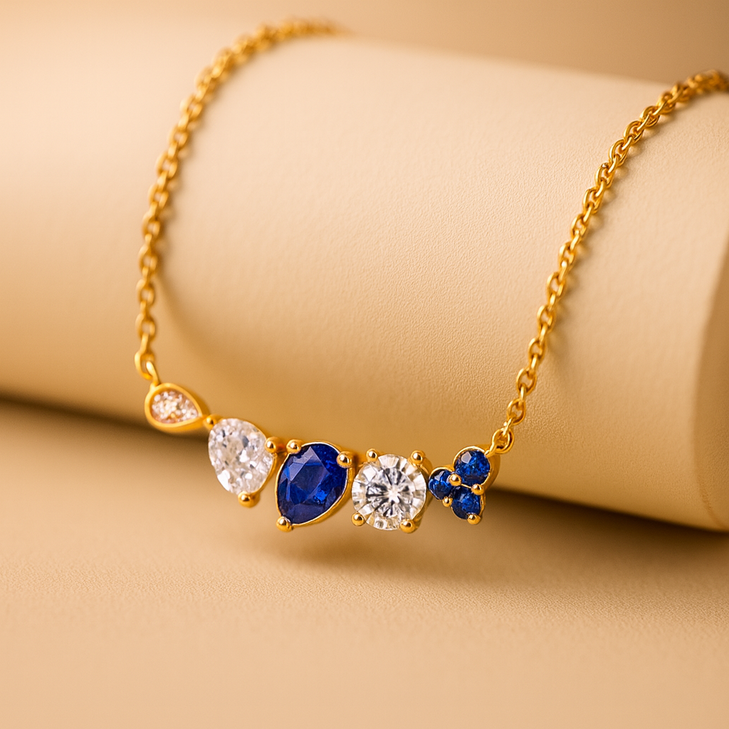 Blue Sapphire Gemstone Pendant Necklace