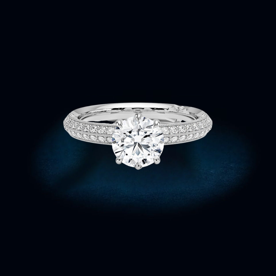 Moissanite Six Prong Ring