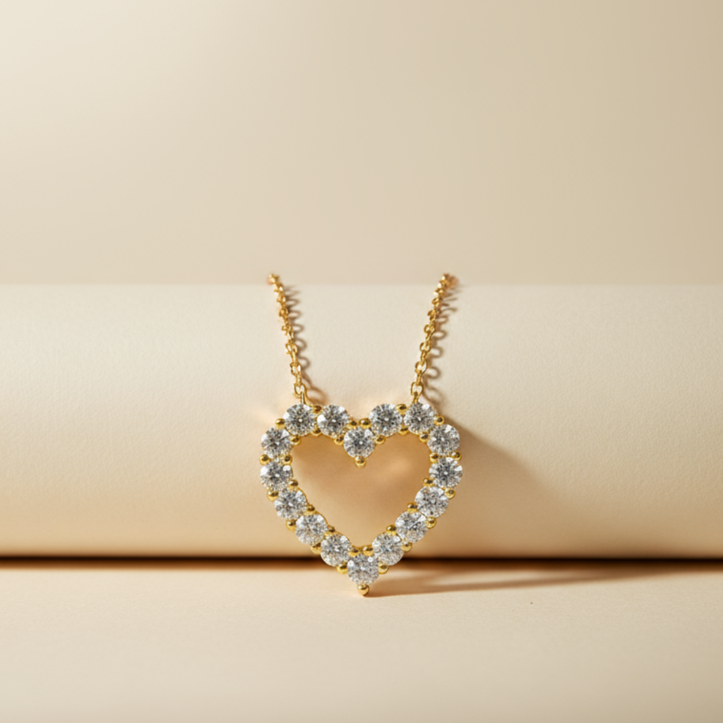 Heart Outline Pendant Necklace