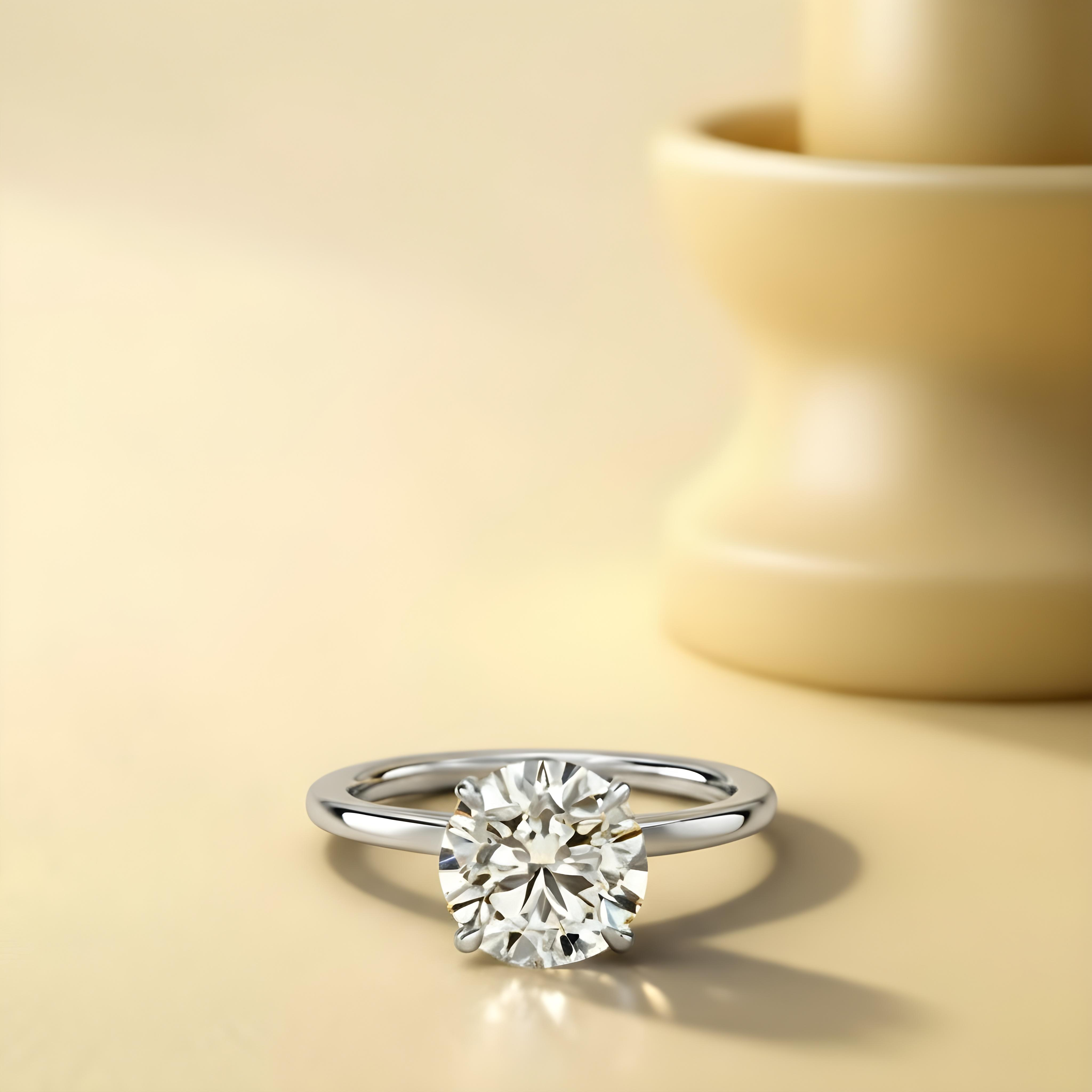 Secret Halo Round Cut Moissanite Ring