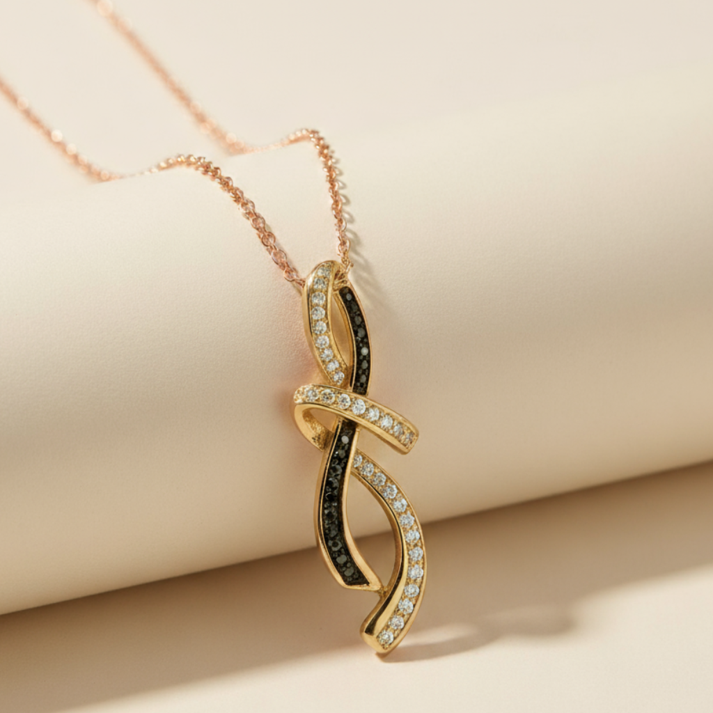 B&W Infinity Pendant Necklace