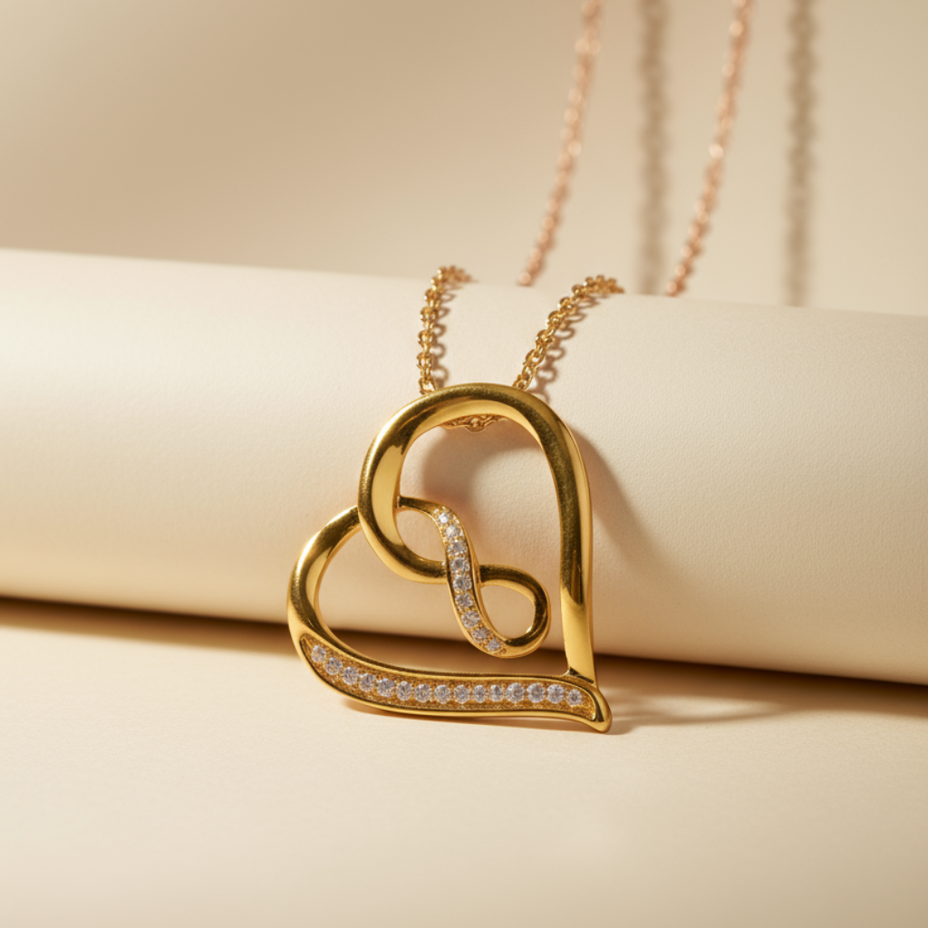 Infinity Love Heart Pendant Necklace