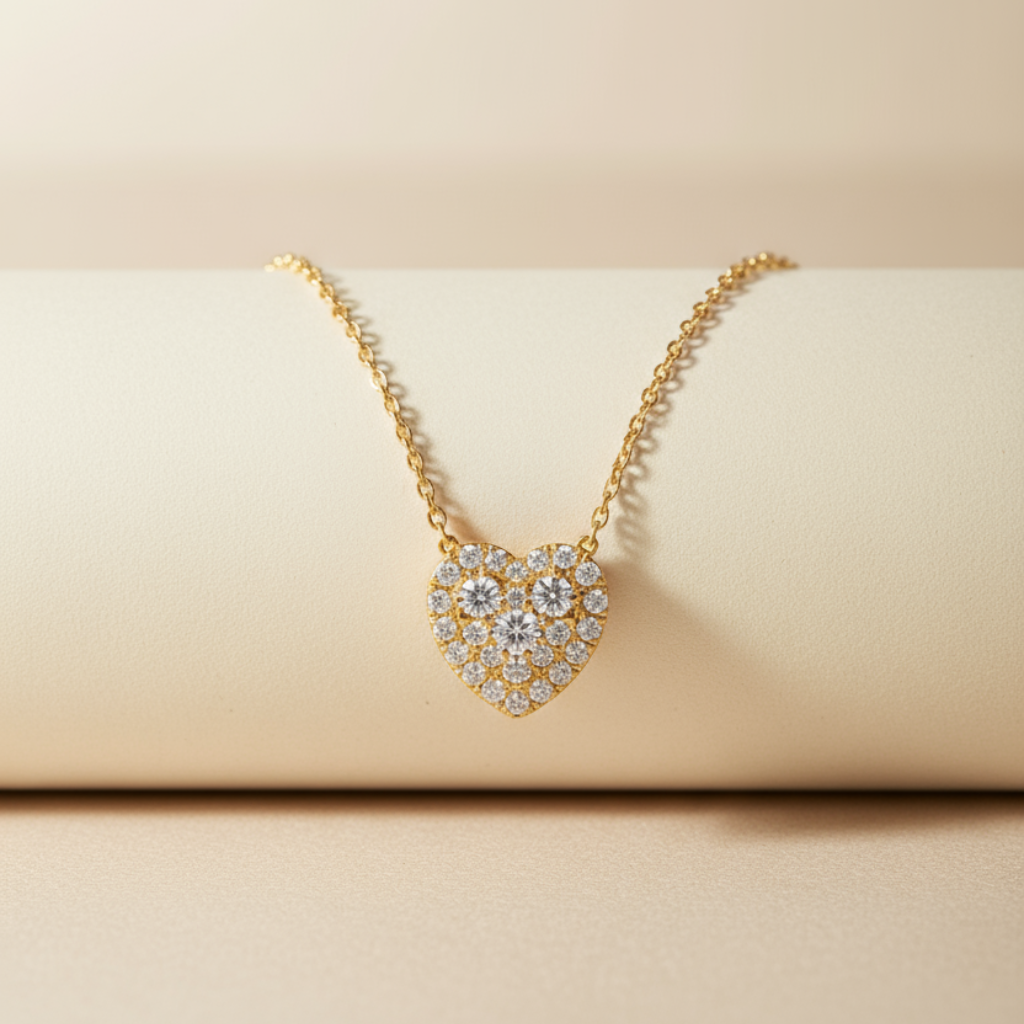 Eternal Halo Heart Pendant Necklace