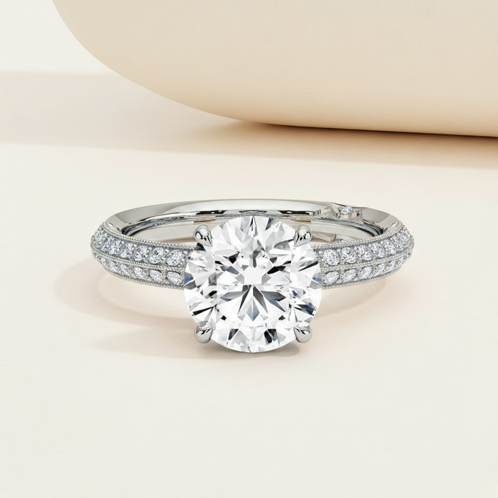 Six Prong Moissanite Diamond Ring
