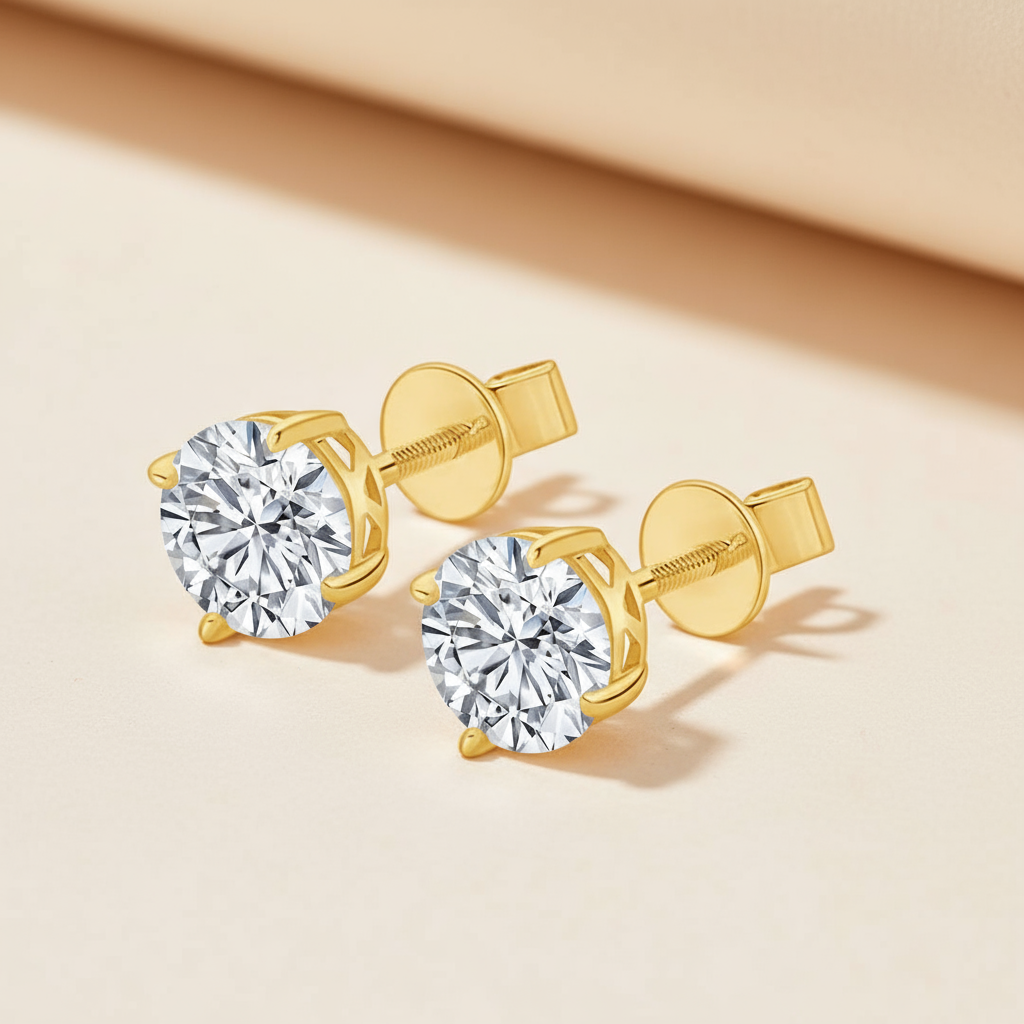 Moissanite Diamond Screw Back Stud