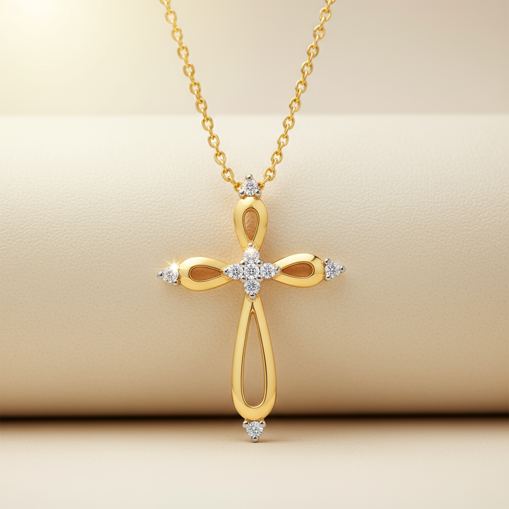 Loop Cross Pendant Necklace