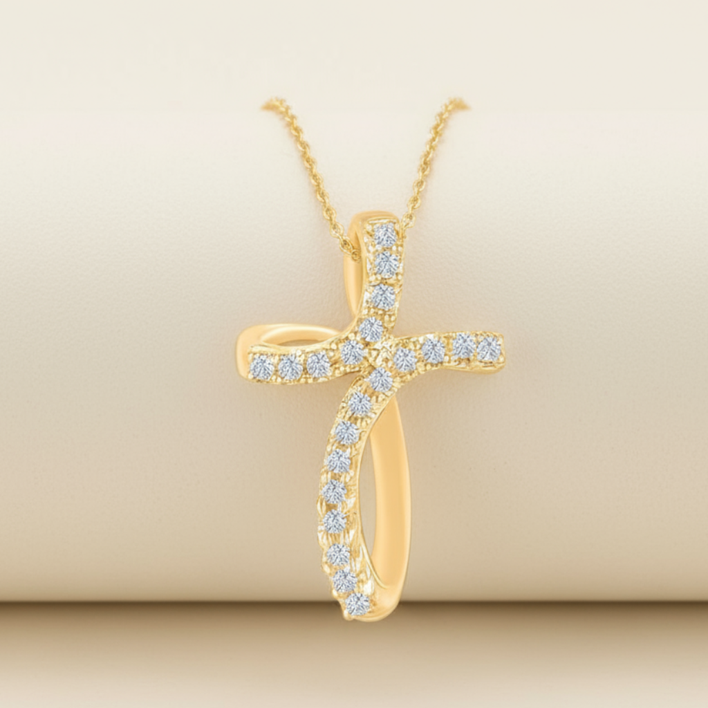 Open Loop Cross Pendant Necklace