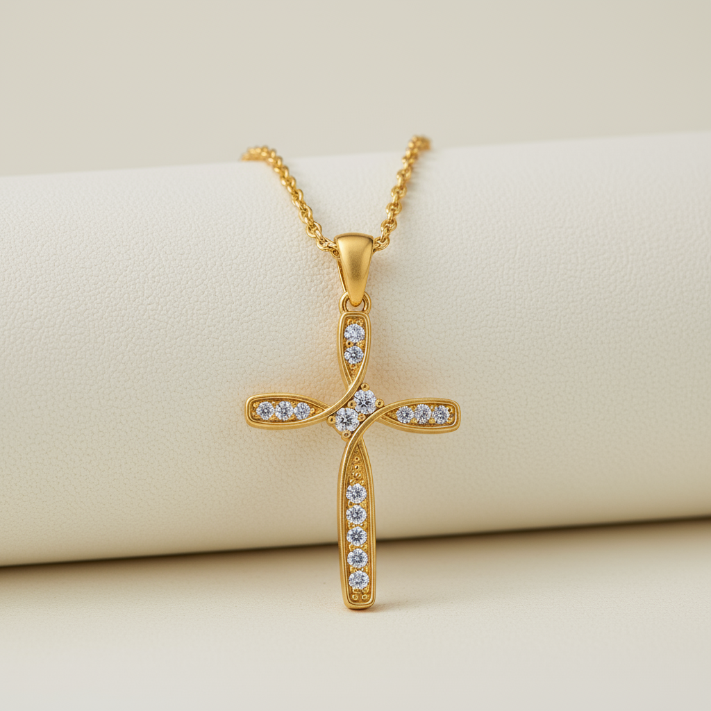 Bypass Cross Pendant Necklace
