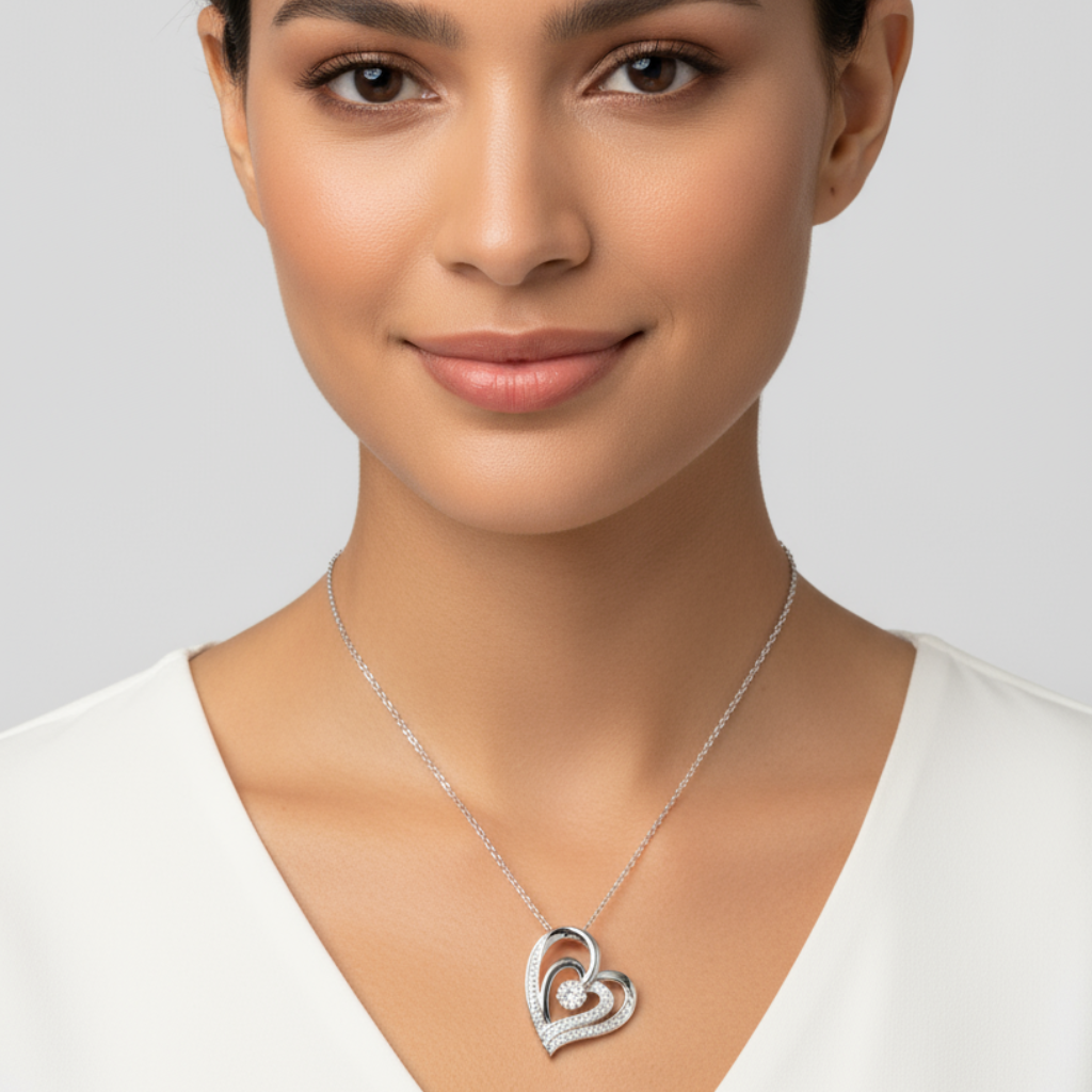 Heart in Heart Pendant Necklace