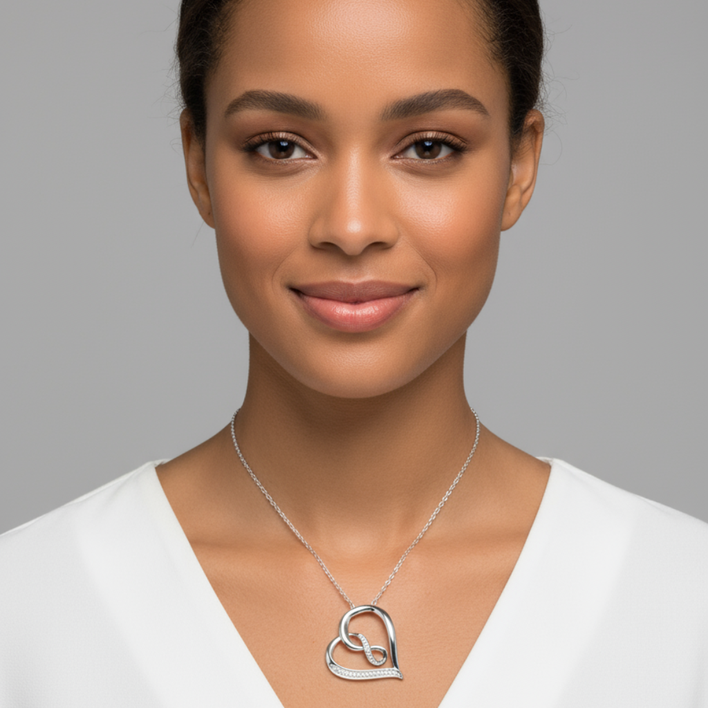 Infinity Love Heart Pendant Necklace