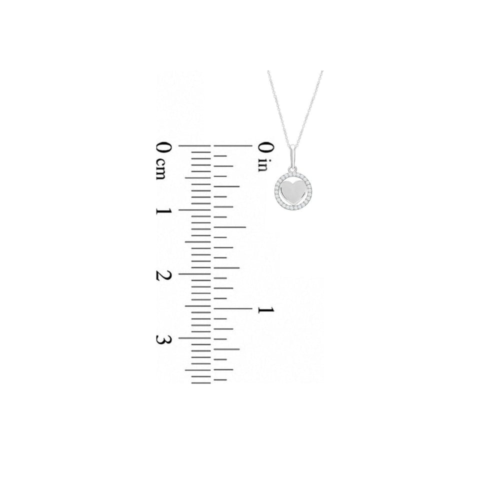 Open Circle Love Heart Pendant Necklace