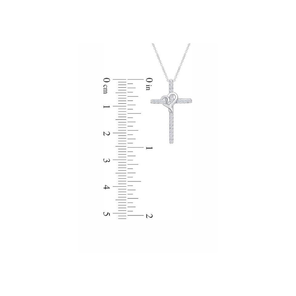 Fancy Heart Cross Pendant Necklace