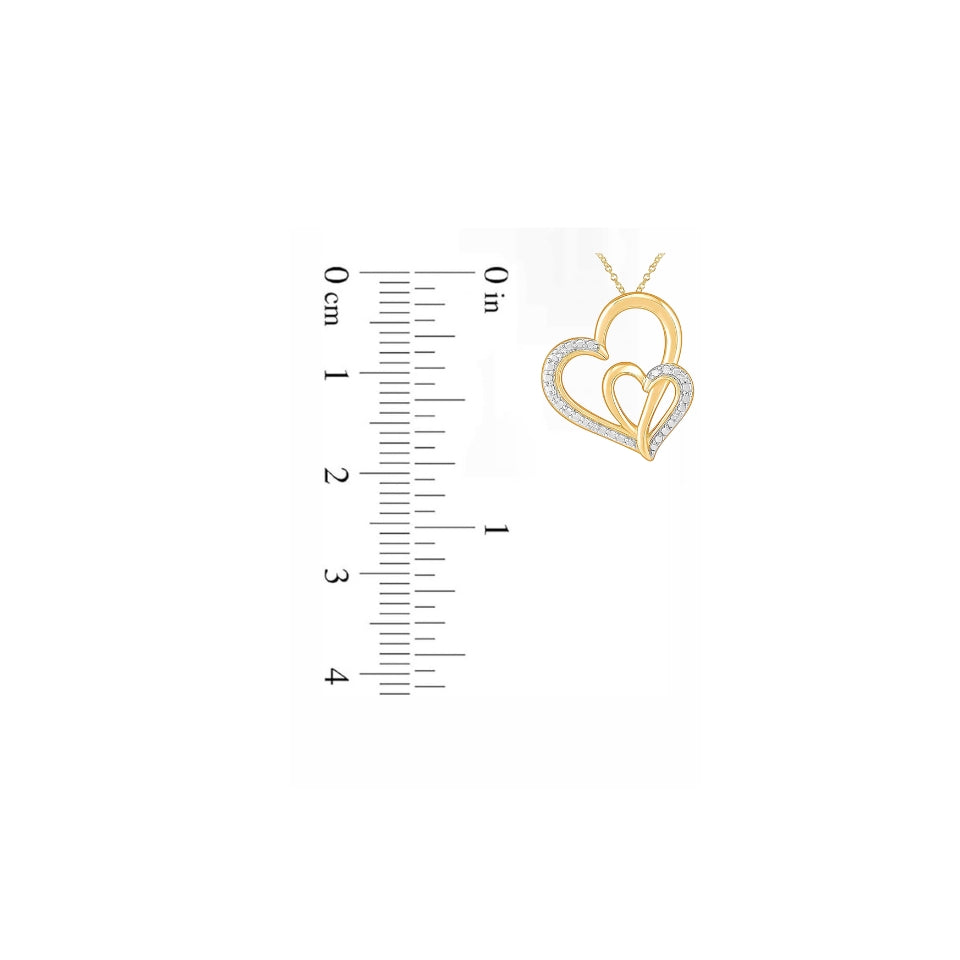 Interlocking Love Double Heart Pendant Necklace