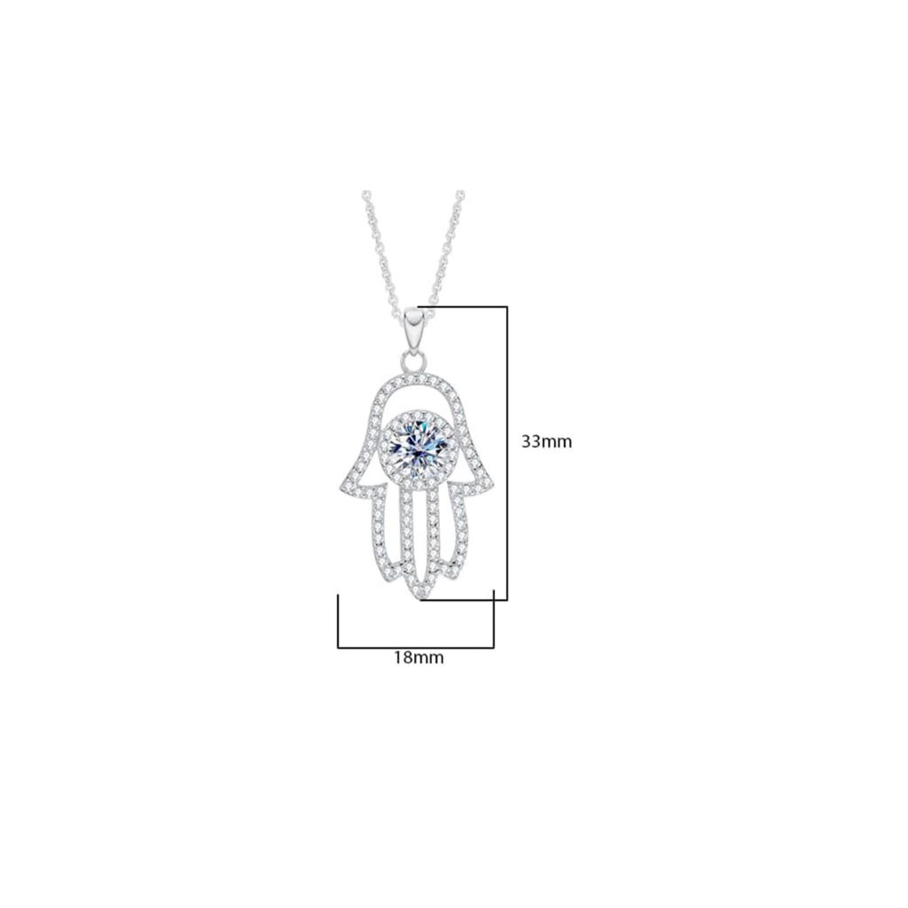 Evil Eye Hamsa Hand Pendant Necklace