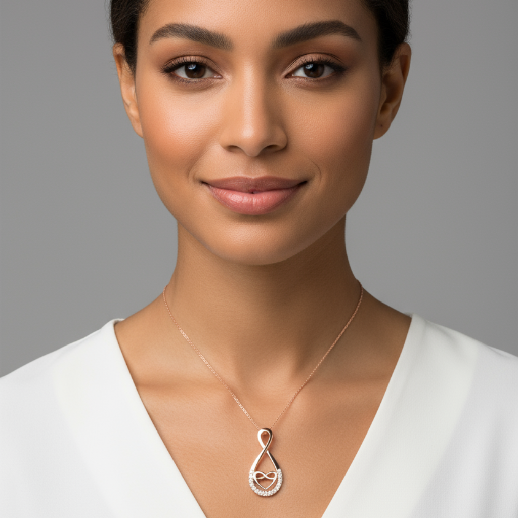 Infinity with Heart Pendant Necklace