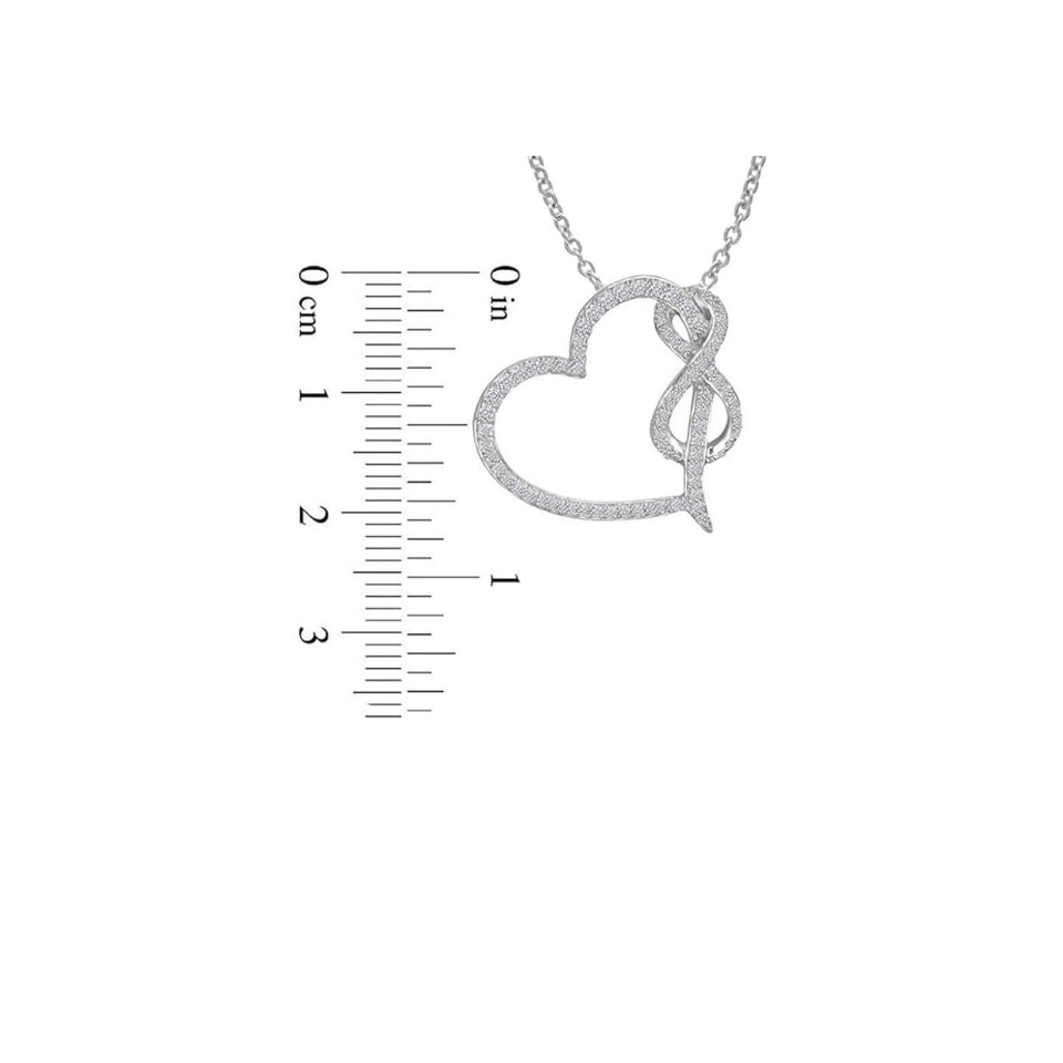 Love Heart Infinity Pendant Necklace