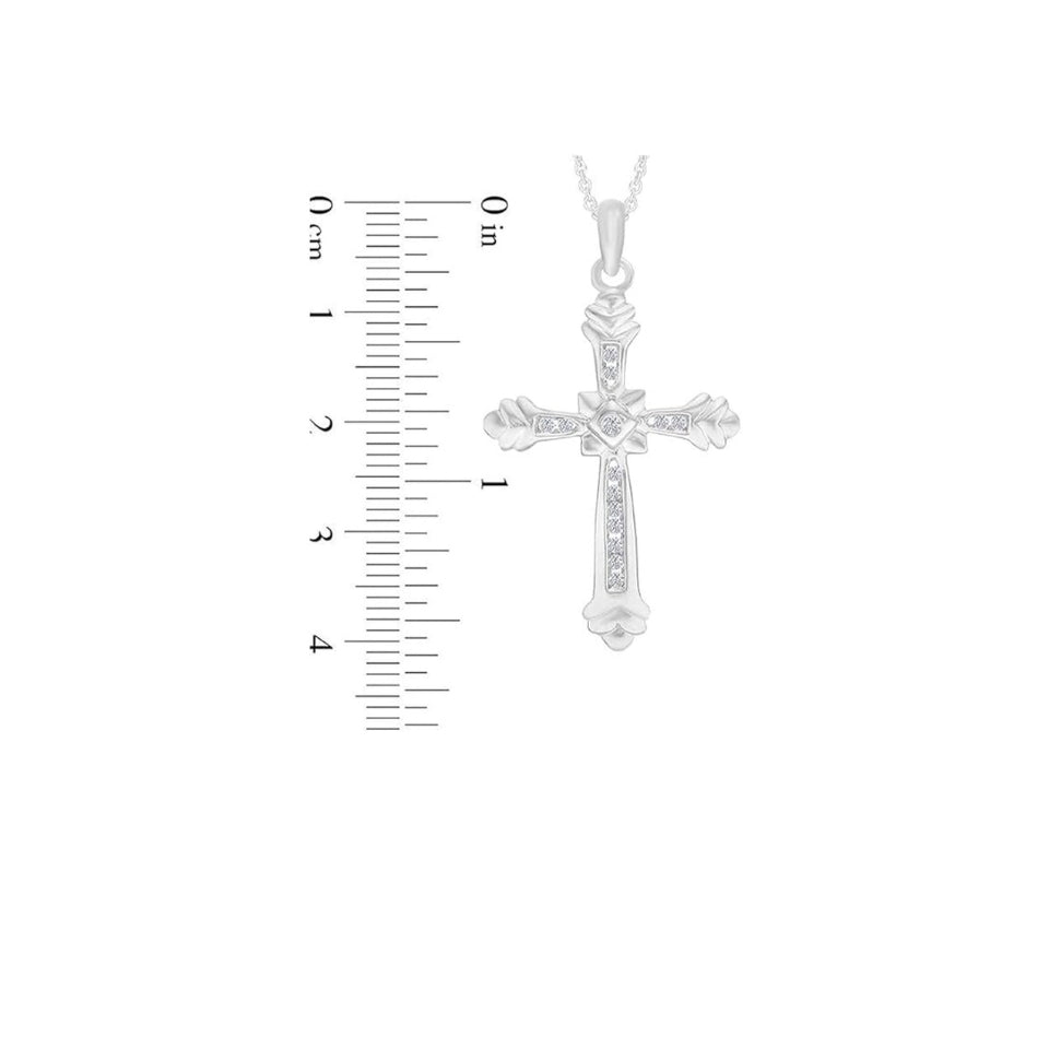 Chevron End Cross Pendant Necklace