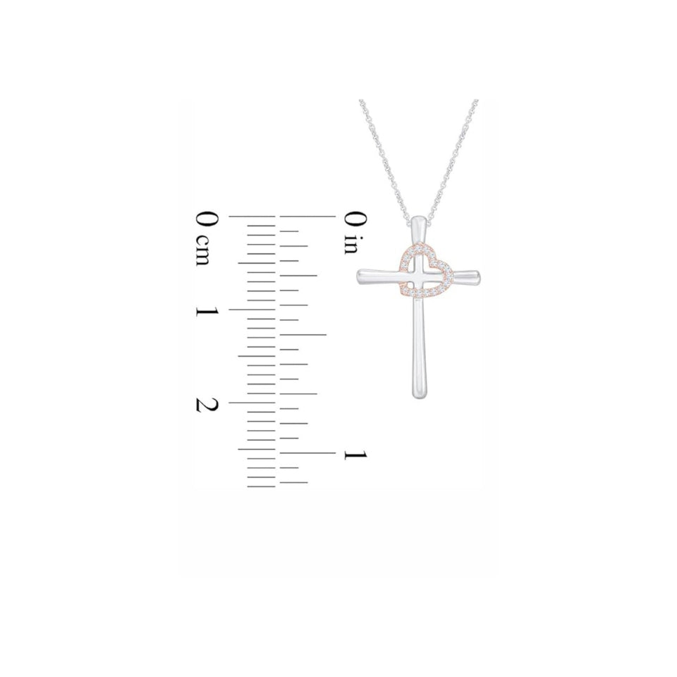Love Heart Cross Pendant Necklace