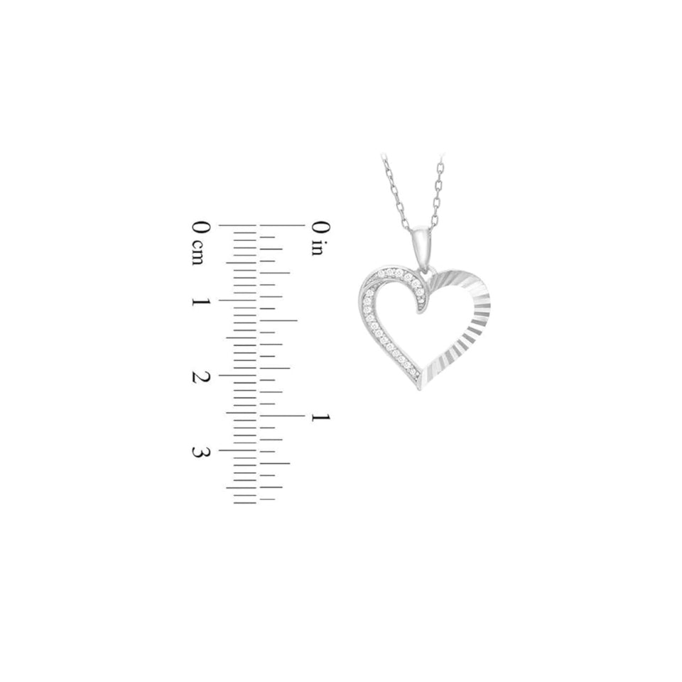 Open Half Heart Pendant Necklace