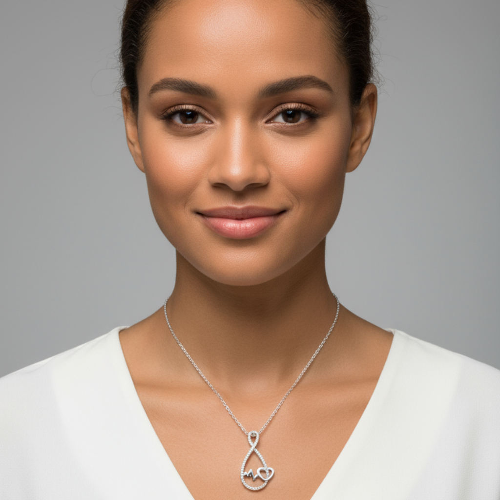 Heartbeat Infinity Pendant Necklace