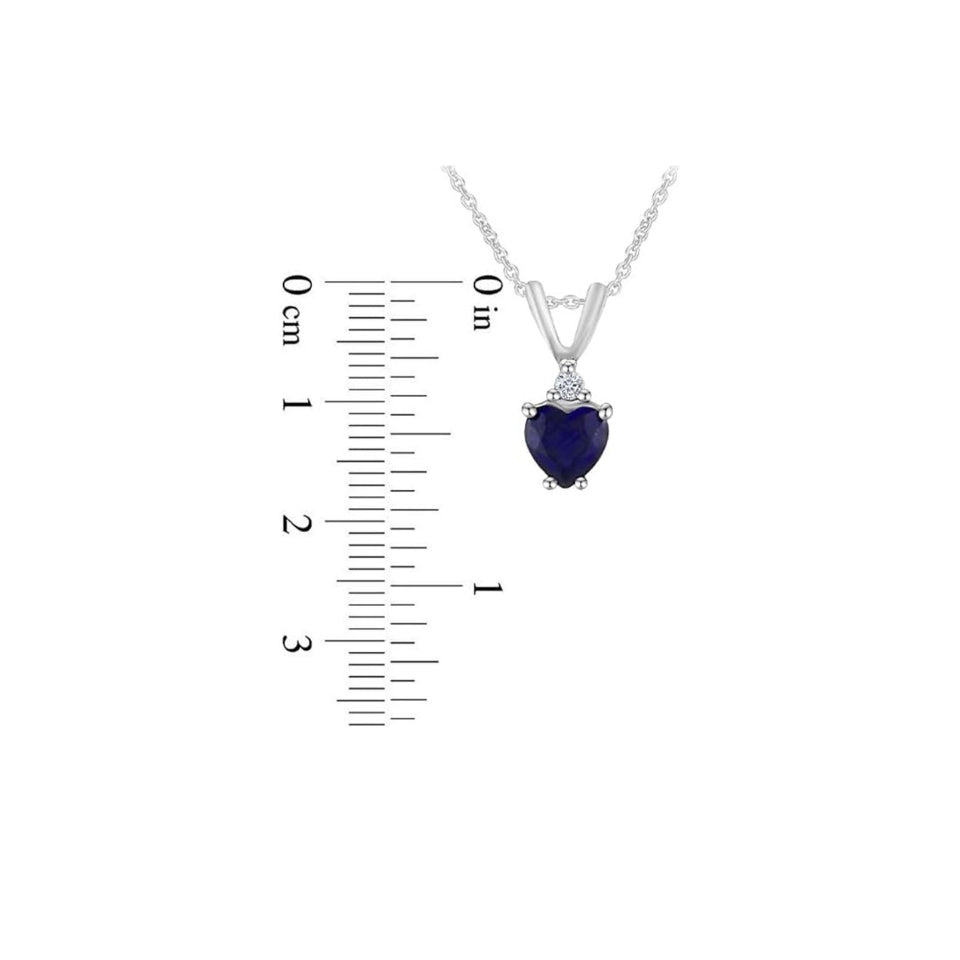 Blue Sapphire Looping Heart Pendant Necklace
