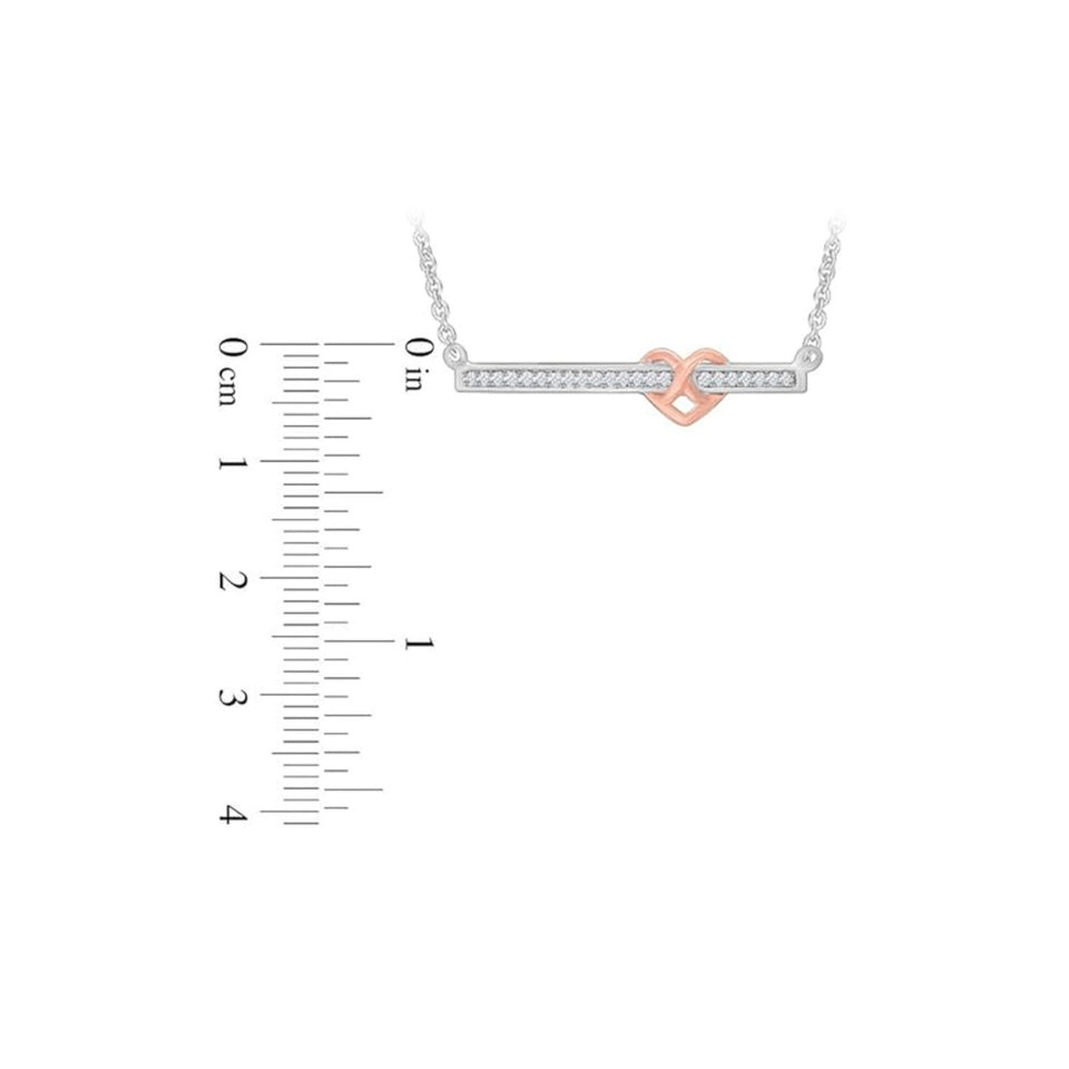 Infinity Heart Bar Pendant Necklace
