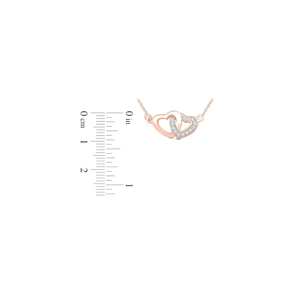 Double Love Heart Pendant Necklace