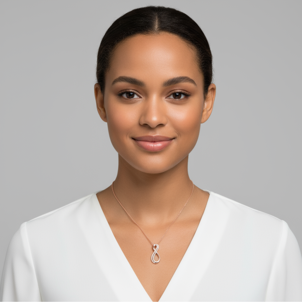 Double Row Infinity Pendant Necklace