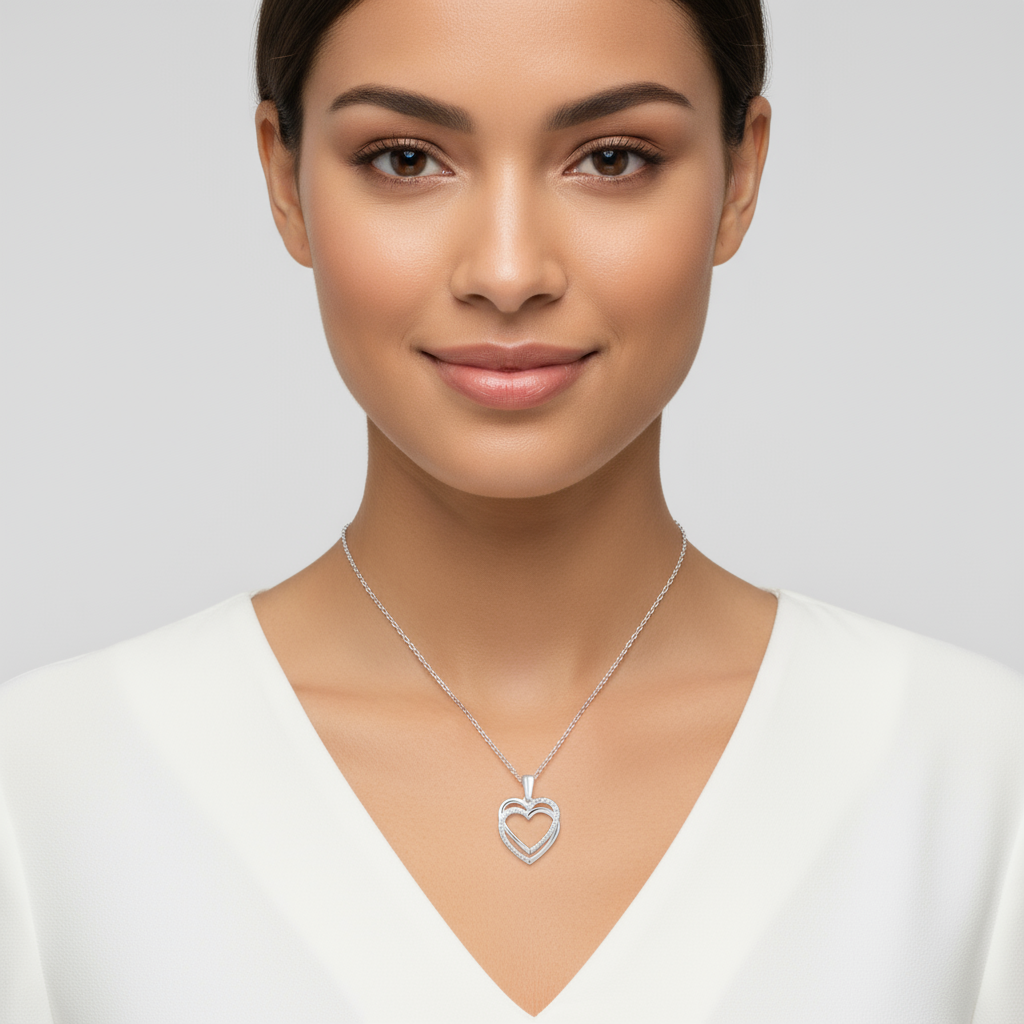 Trendor Love Double Heart Pendant Necklace