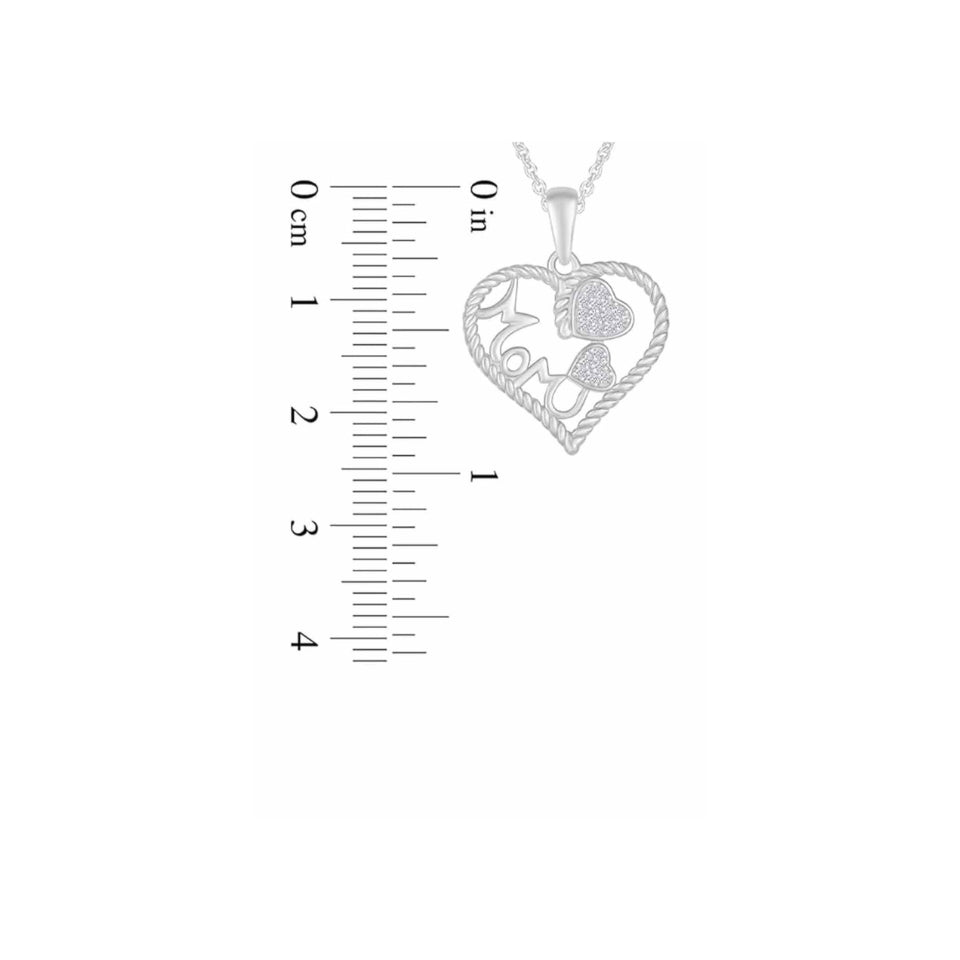 Triple Heart Mom Pendant Necklace