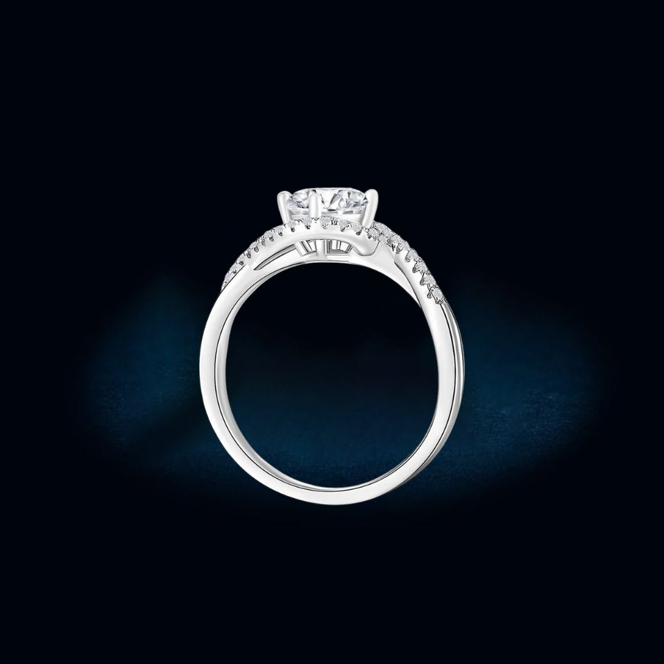 Twisted Moissanite Engagement Ring