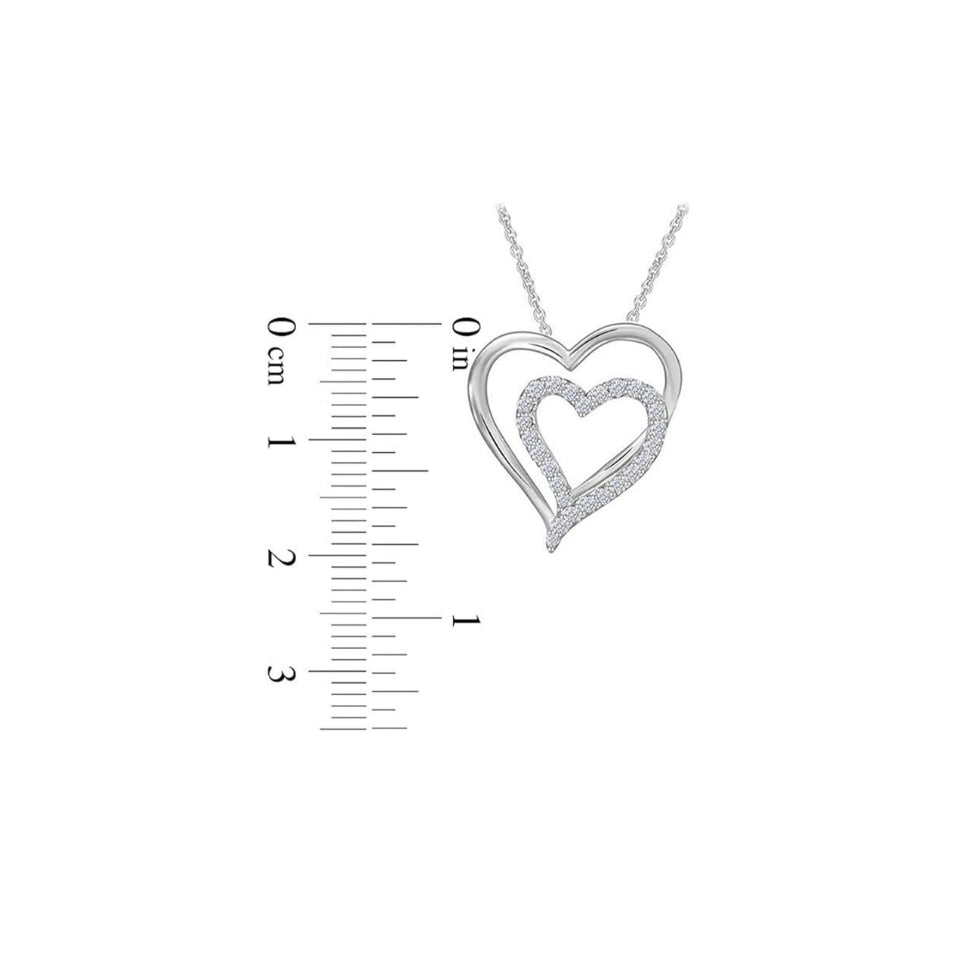 Double Heart Pendant Necklace