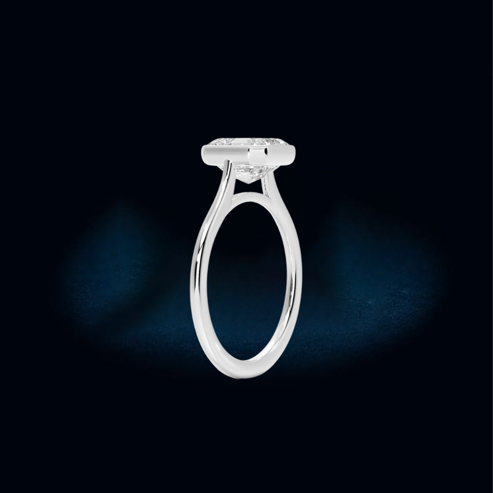 Asscher Bezel Moissanite Ring