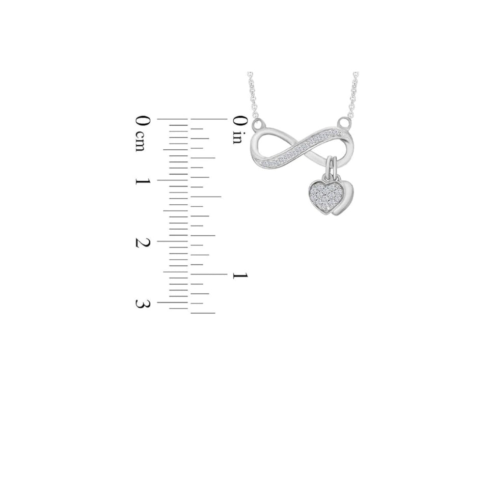 Infinity Double Heart Dangle Pendant Necklace